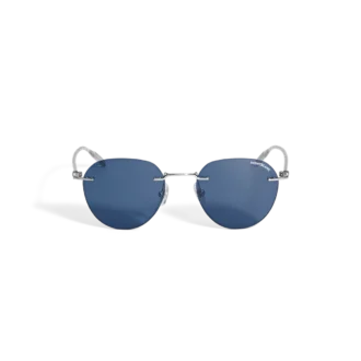 Lunettes de soleil rondes avec monture métallique couleur argent