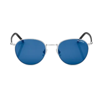 Lunettes de soleil rondes avec monture métallique couleur ruthénium