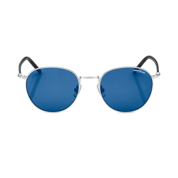 Lunettes de soleil rondes avec monture métallique couleur ruthénium Lunettes de soleil rondes avec monture métallique couleur ruthénium