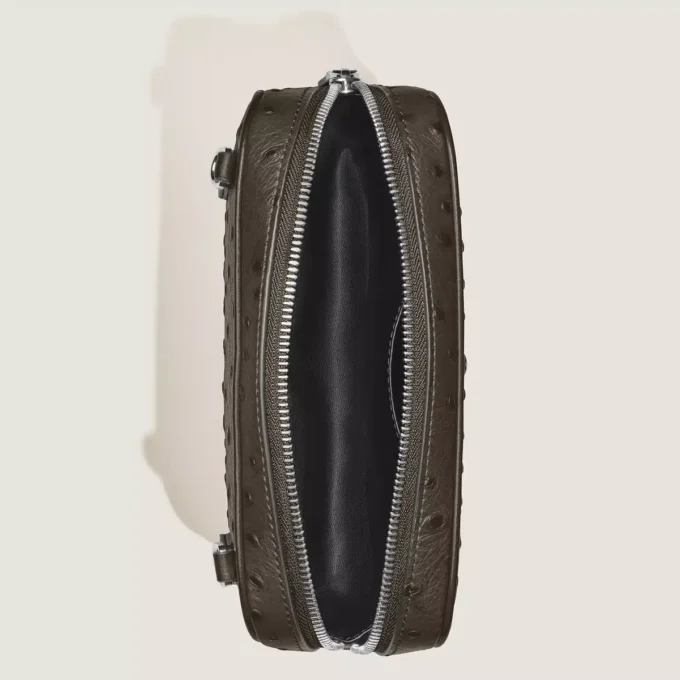 Mini sac à bandoulière imprimé autruche