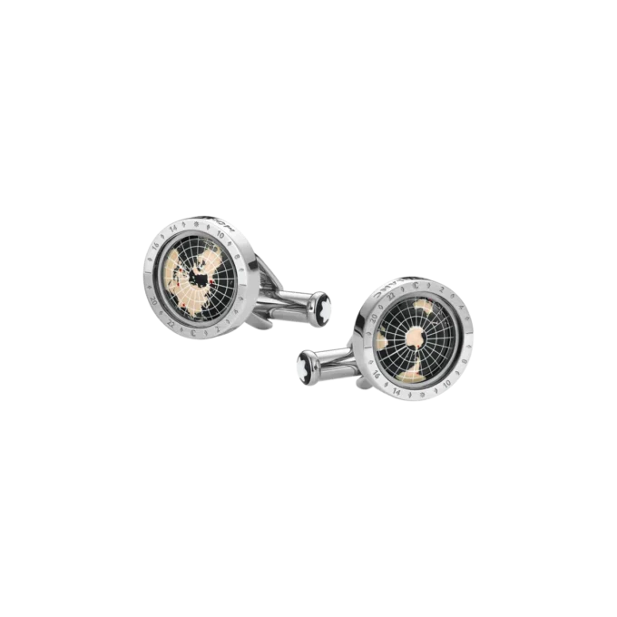 Montblanc 1858 Geosphere Boutons de manchette Noir Montblanc 1858 Geosphere Boutons de manchette Noir