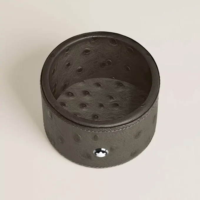 Plateau de bureau moyen, cuir gaufré autruche, kaki