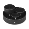 Plateau de bureau rond en cuir noir (moyen)