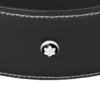 Plateau de bureau rond en cuir noir (grand format)