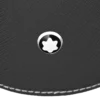 Plateau de bureau rond en cuir noir (moyen)