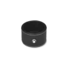 Plateau de bureau rond en cuir noir (petit)