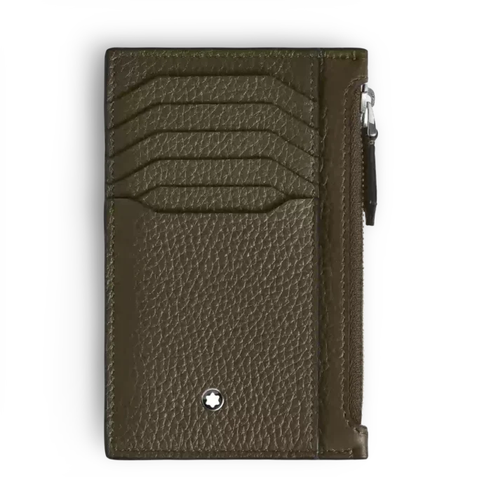 Porte-cartes grainé 8cc avec fermeture éclair