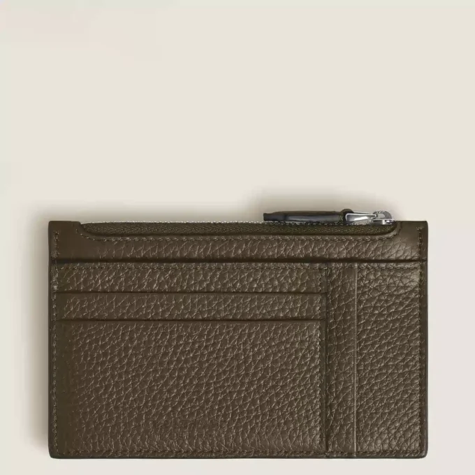 Porte-cartes grainé 8cc avec fermeture éclair