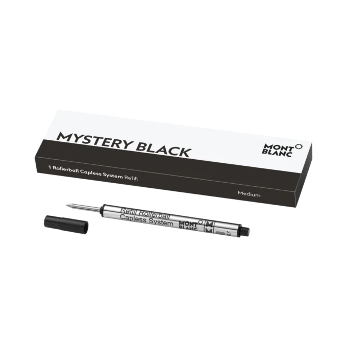Recharge pour rollerball sans capuchon, noir mystère – moyen